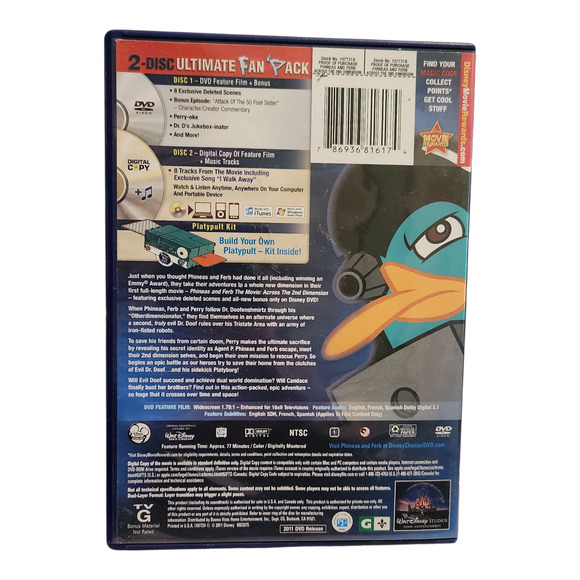 Phineas and Ferb The Movie Across the 2nd Dimension w/ Bonus Disc - Picture 2 of 5